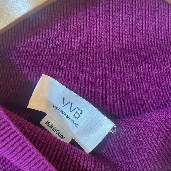 Victoria Beckham pullover purple knit mock neck sweater medium - Picture 7 of 12